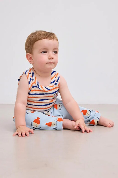 Kojenecké legíny Bobo Choses Morning Egg modrá barva, vzorované, 125AB052