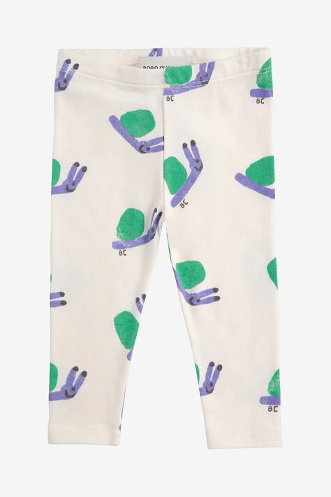 Bobo Choses leggins bebe Funny Snail culoarea alb, modelator, 125AB050
