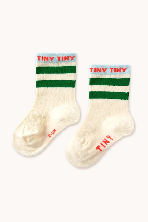Dětské ponožky Tinycottons TINY MEDIUM HEIGHT SOCKS zelená barva, SS25-456