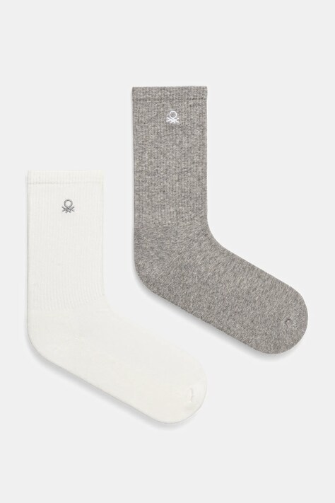 Dětské ponožky United Colors of Benetton 2-pack šedá barva, 6AO50702A