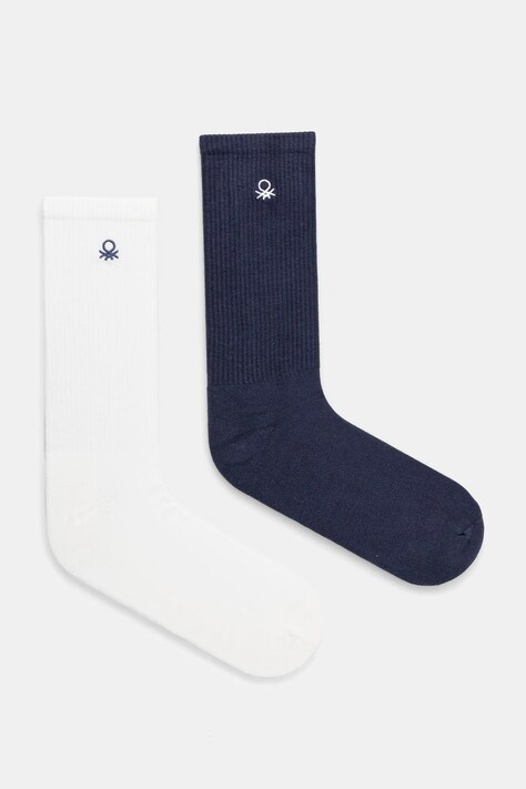 Detské ponožky United Colors of Benetton 2-pak tmavomodrá farba, 6AO50702A