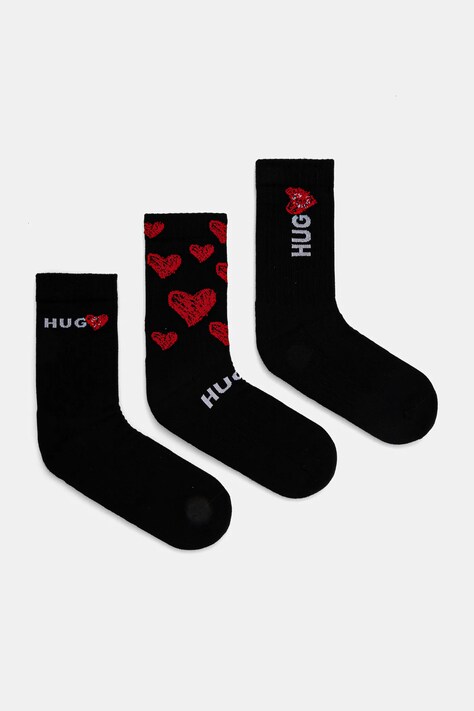 Шкарпетки HUGO 3-pack чоловічі колір чорний 50531501