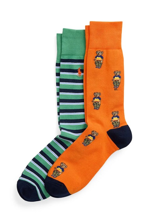 Polo Ralph Lauren skarpetki 2-pack męskie kolor pomarańczowy 449973042
