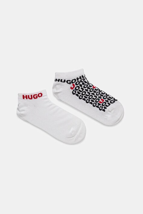 Ponožky HUGO 2-pack pánské, bílá barva, 50520998