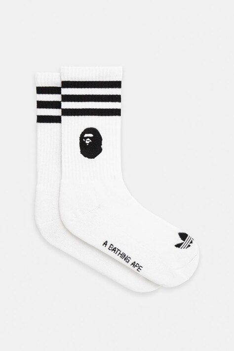 adidas Originals skarpetki adidas Originals x BAPE SSTR PACK Socks męskie kolor biały JN7124