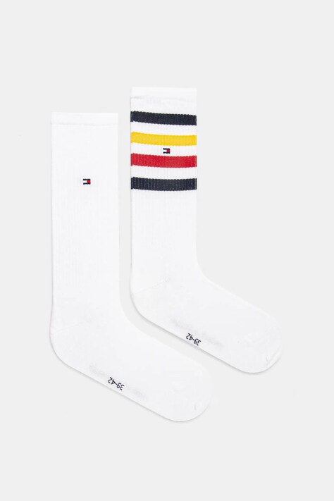 Tommy Hilfiger sosete 2-pack barbati, culoarea alb, 701232594