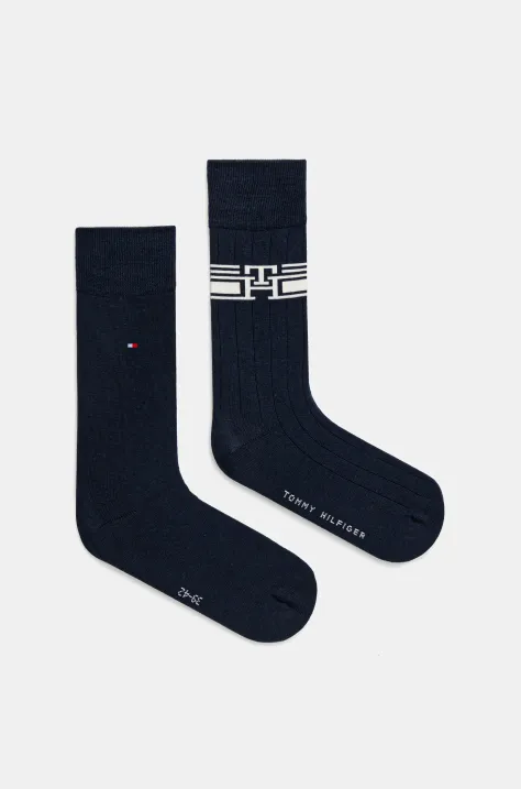 Čarape Tommy Hilfiger 2-pack za muškarce, boja: tamno plava, 701232598