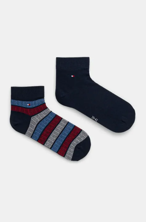 Nogavice Tommy Hilfiger 2-pack moške, mornarsko modra barva, 701232936