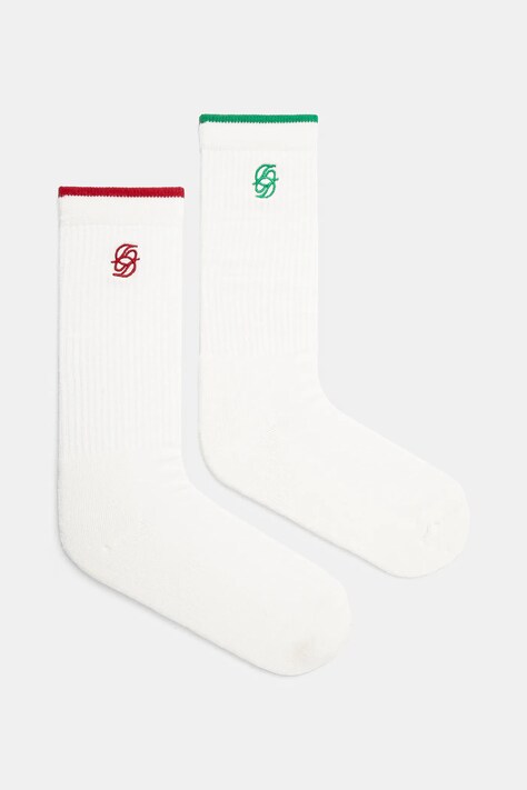 Ponožky Drôle de Monsieur La Chaussette D Miroir 2-pack pánské, bílá barva, G-SK124-CO024-MC