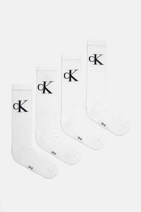 Ponožky Calvin Klein Jeans 4-pack pánské, bílá barva, 701232676