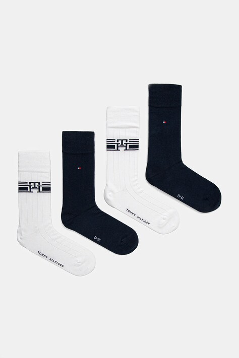 Tommy Hilfiger șosete 4-pack bărbați, culoarea alb, 701235882