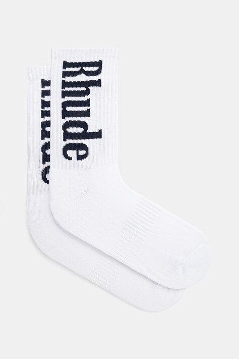 RHUDE socks Vertical Logo men's white color RHPS25SO02117