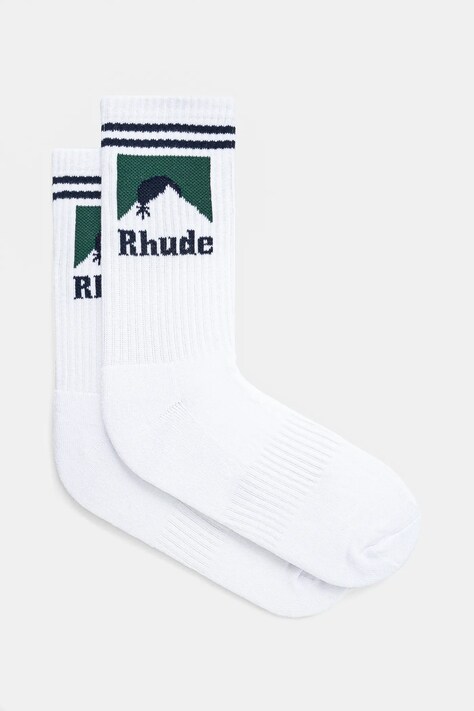 RHUDE socks Striped Moonlight men's white color RHPS25SO04117