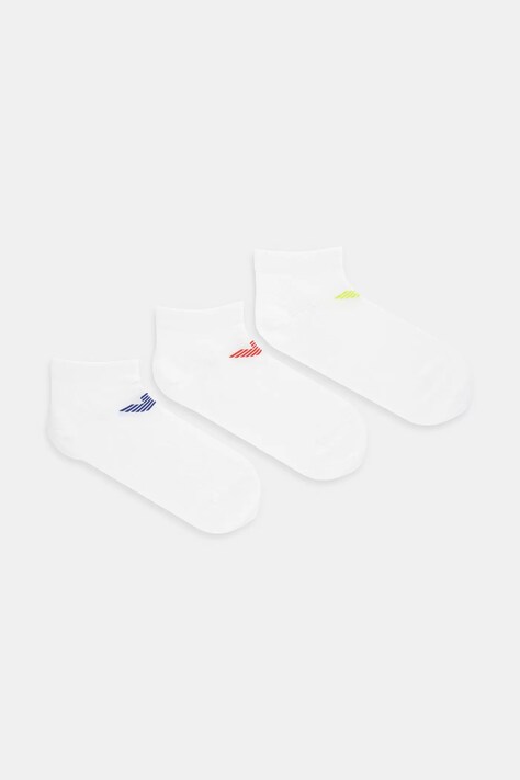 Emporio Armani Underwear sosete 3-pack barbati, culoarea alb, EM000550 AF12271