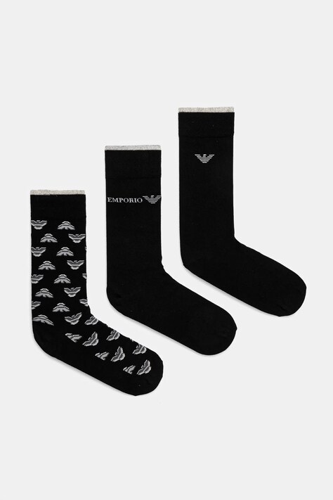 Emporio Armani Underwear sosete 3-pack barbati, culoarea negru, EM000554 AF13202