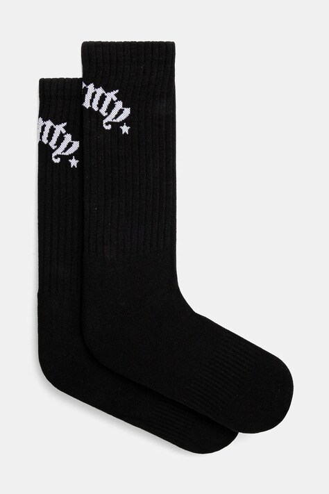 Ponožky Marcelo Burlon County Goth Short Socks Black White pánské, černá barva, CMRA015S25KNI0031001