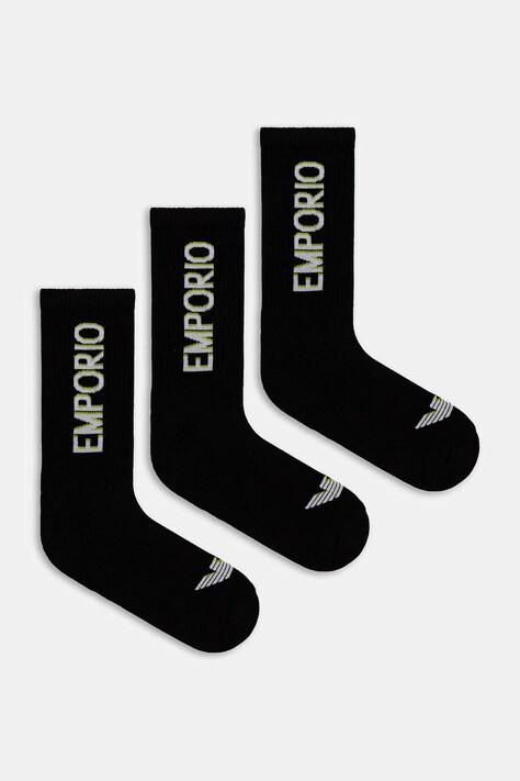 Emporio Armani Underwear șosete 3-pack culoarea negru, EM000554 AF12299