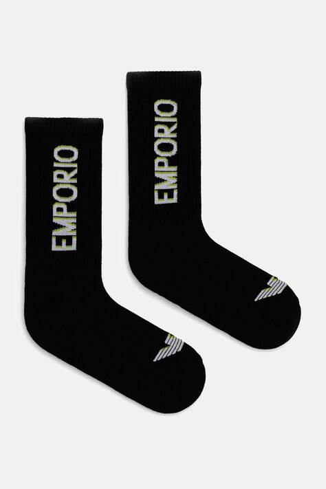 Emporio Armani Underwear șosete 2-pack culoarea negru, EM000543 AF12299