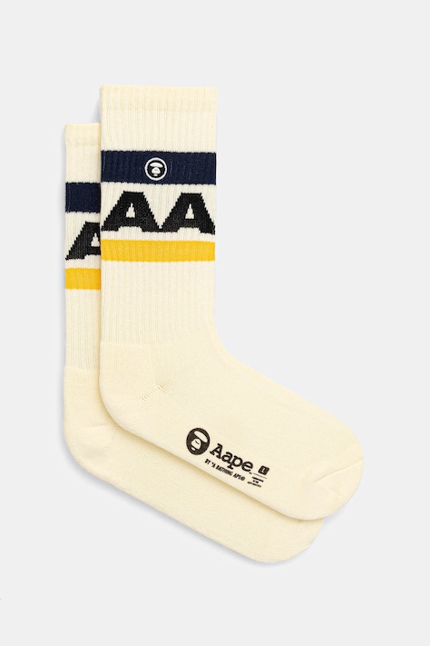 Ponožky AAPE Main béžová farba, AAPSOM5293XXN