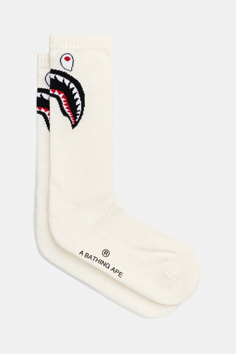A Bathing Ape skarpetki Shark męskie kolor beżowy 1K80184002