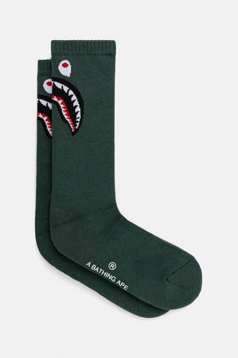 A Bathing Ape skarpetki Shark męskie kolor zielony 1K80184002