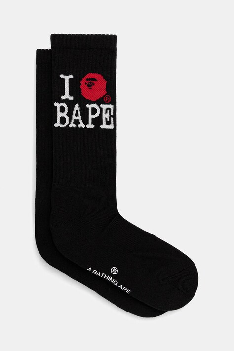 Ponožky A Bathing Ape Ilove bape pánské, černá barva, 1K80184004