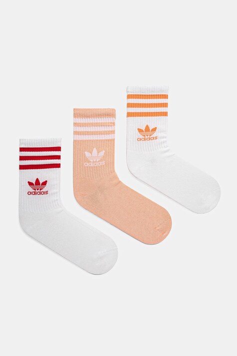 Ponožky adidas Originals 3-Stripes 3-pak biela farba, JI9472