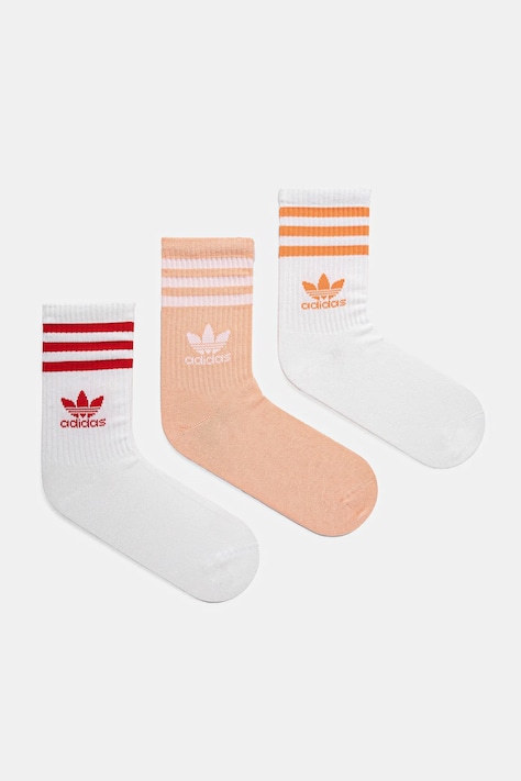 adidas Originals skarpetki 3-Stripes 3-pack kolor pomarańczowy JI9472