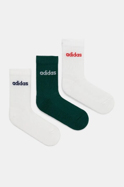 Nogavice adidas Essentials 3-pack zelena barva, JG3697