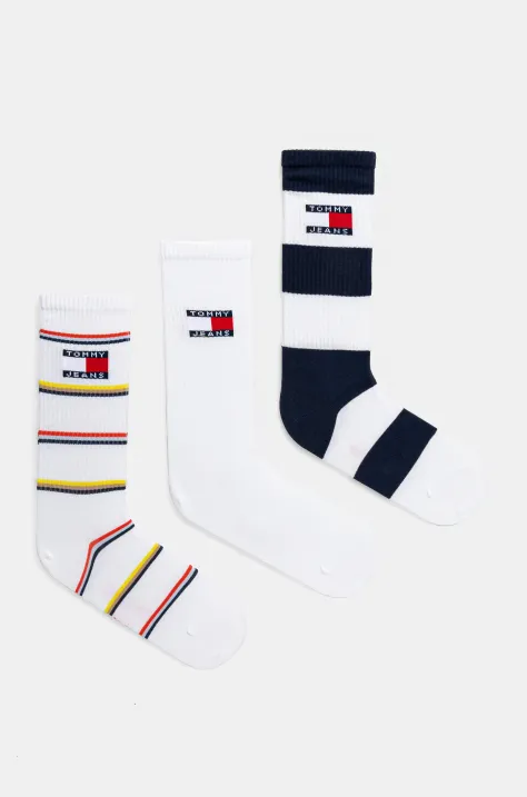 Tommy Jeans skarpetki 3-pack kolor biały 701232734