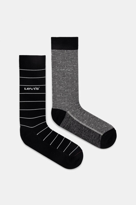 Шкарпетки Levi's 2-pack колір чорний 37157-1205