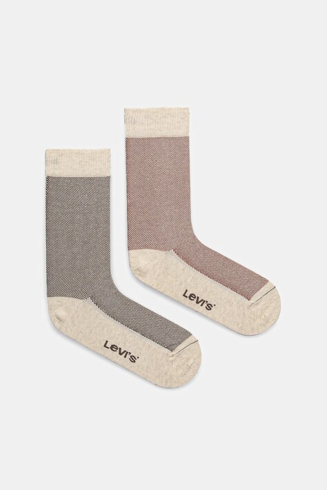 Ponožky Levi's 2-pack béžová barva, 37157-1211