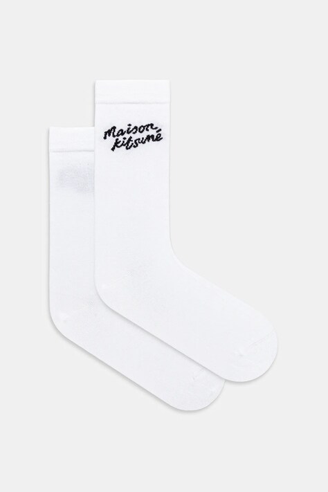Maison Kitsuné skarpetki Handwriting kolor biały MM06424KT0014