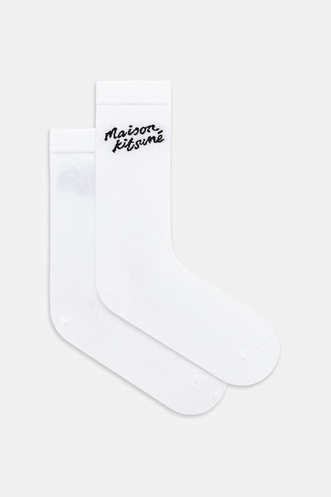 Čarape Maison Kitsuné Handwriting boja: bijela, MM06424KT0014