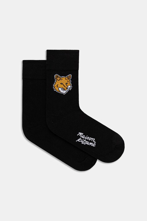 Maison Kitsuné skarpetki Fox Head kolor czarny MM06401KT0010