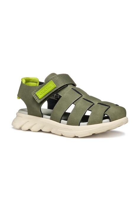 Geox sandale din piele pentru copii AIRADYUM culoarea verde, J55F1D.0009B