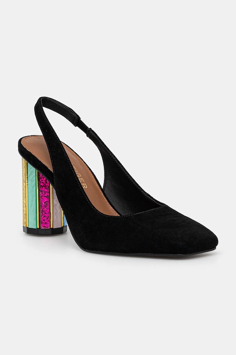 Kurt Geiger London szpilki Perspex Heel Sling kolor czarny na słupku 3968505209