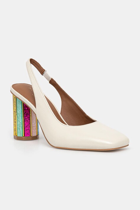 Lodičky Kurt Geiger London Perspex Heel Sling béžová barva, na podpatku, 3968541309