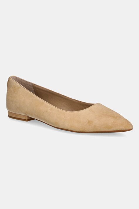 Semišové baleríny Lauren Ralph Lauren Londyn béžová barva, 802871265007