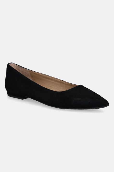Semišové baleríny Lauren Ralph Lauren Londyn černá barva, 802871265008