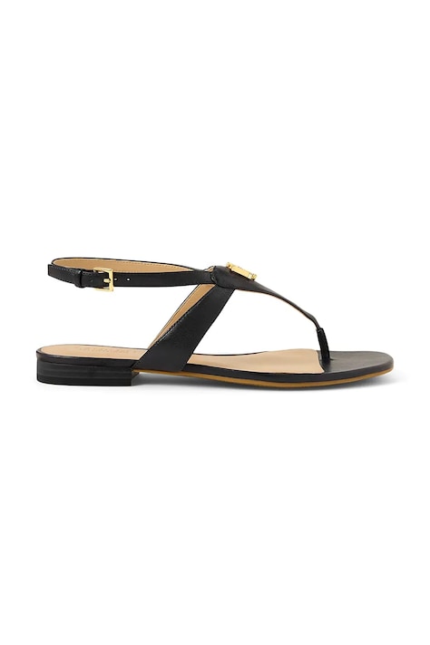 Lauren Ralph Lauren sandale de piele Everley femei, culoarea negru, 802959145001