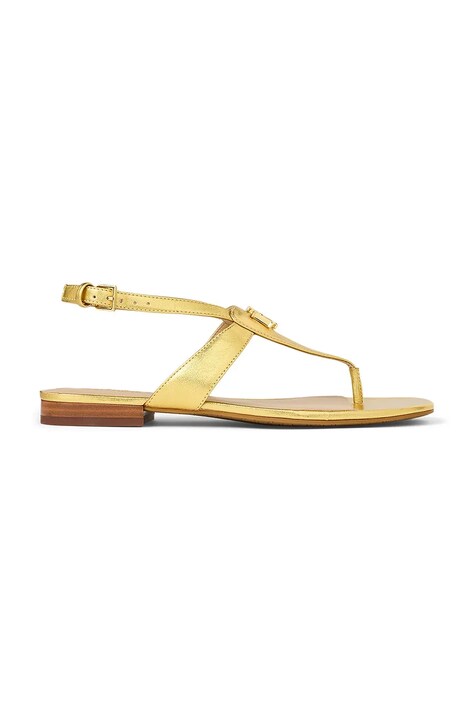 Kožené sandály Lauren Ralph Lauren Everley dámské, zlatá barva, 802959147001