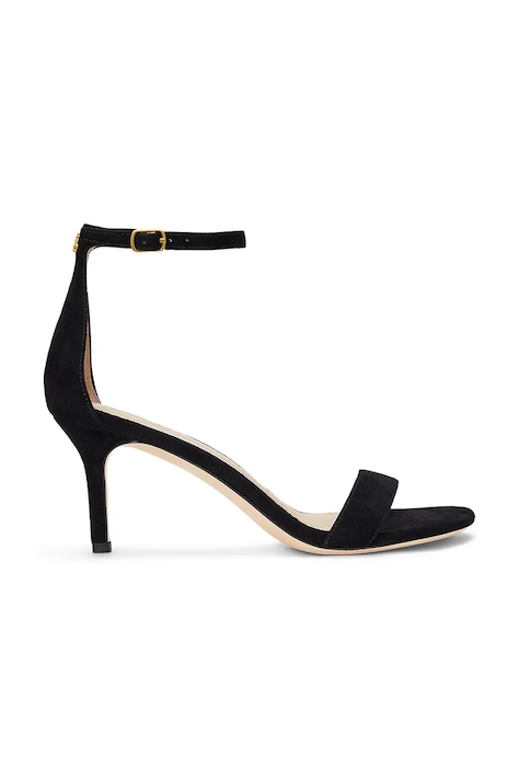 Lauren Ralph Lauren sandały zamszowe Allie Mid kolor czarny 802959175001