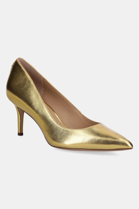 Lauren Ralph Lauren stilettos de piele Lanette culoarea auriu, 802978205001