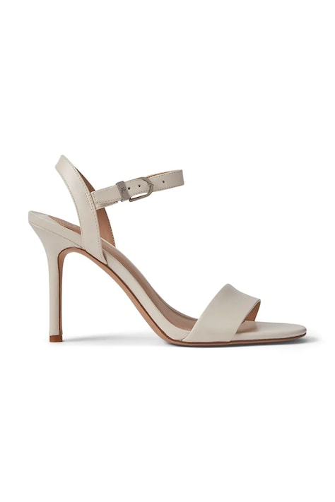 Kožené lodičky Lauren Ralph Lauren Gwen béžová farba, 802940727005