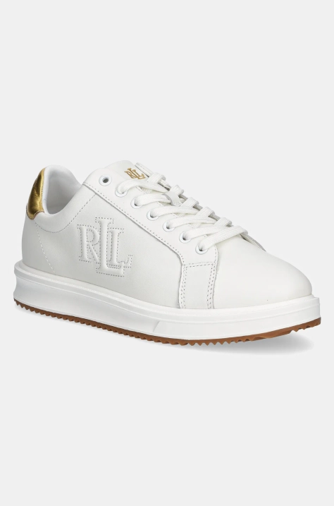 Kožené sneakers boty Lauren Ralph Lauren Ainsley bílá barva, 802978213001