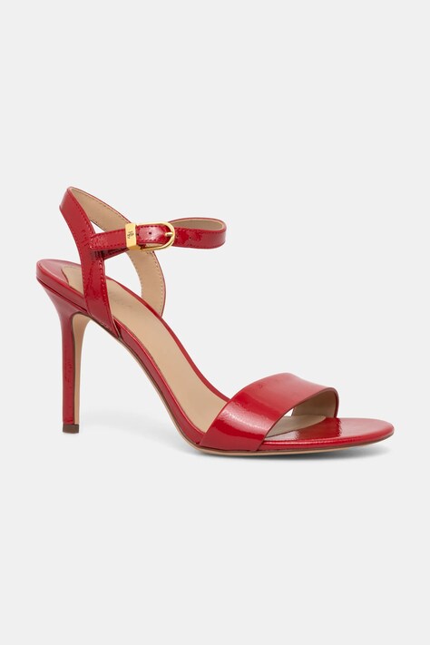 Kožené sandály Lauren Ralph Lauren Gwen červená barva, 802962180002