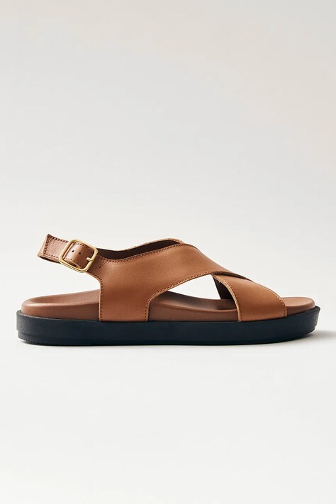 Alohas sandale de piele Nico femei, culoarea maro, cu platforma, S100621-04