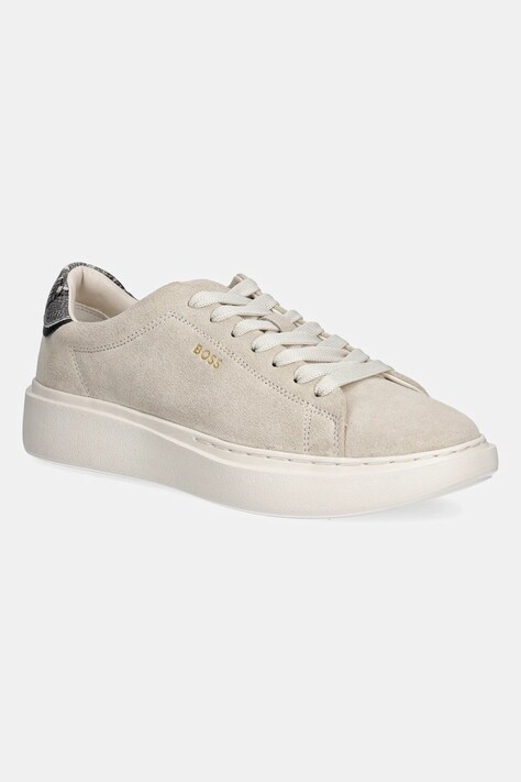 BOSS sneakers din piele intoarsă Amber culoarea bej, 50536263