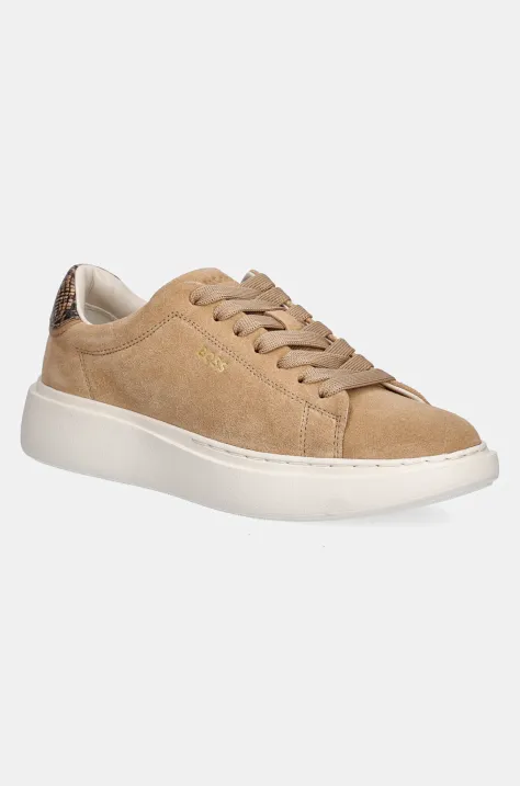 BOSS sneakers in camoscio Amber colore beige 50536263